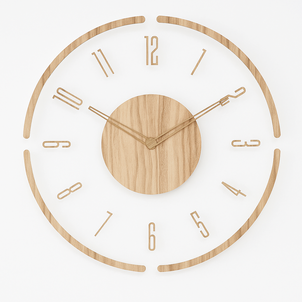 Eco-Friendly Minimalist Wooden Wall Clock in Nordic Design