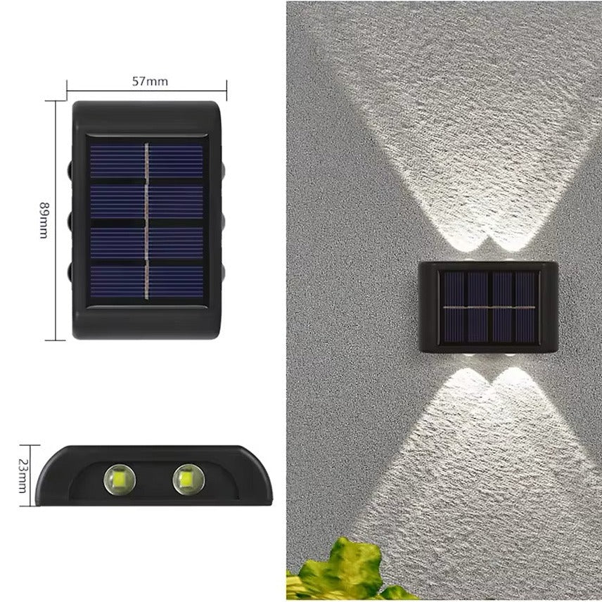 Solar Garden Wall Lights - Modern Weatherproof LED Outdoor Lighting