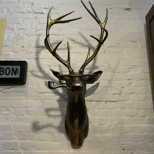 Rustic Deer Head Wall Art with Textured Antlers for Home Decor