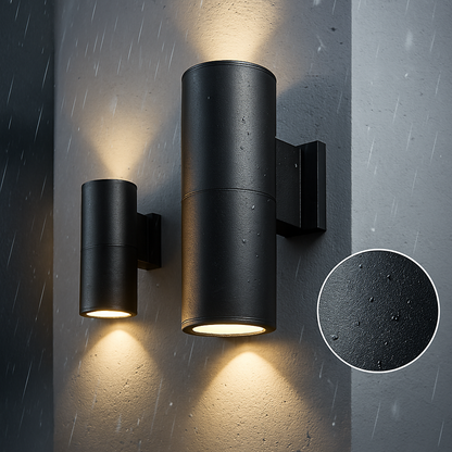 Black Aluminium Outdoor Wall Light - Waterproof Exterior Lighting