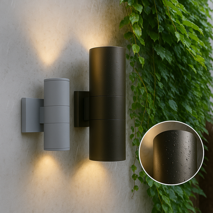 Black Aluminium Outdoor Wall Light - Waterproof Exterior Lighting