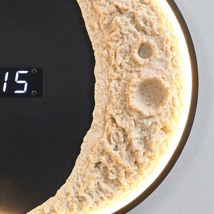 LED Moon and Astronaut Wall Light with Clock - Modern Home Decor