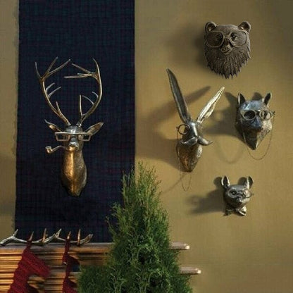Rustic Deer Head Wall Art with Textured Antlers for Home Decor
