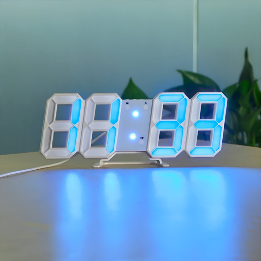 Modern Digital LED Wall Clock with Auto-Dimming - Stylish Time Display