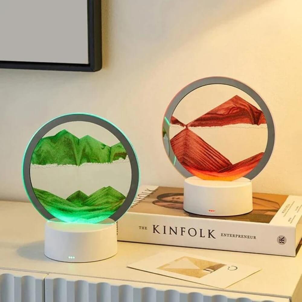 Colourful Sand Art Table Lamp for Home Decor and Night Lighting