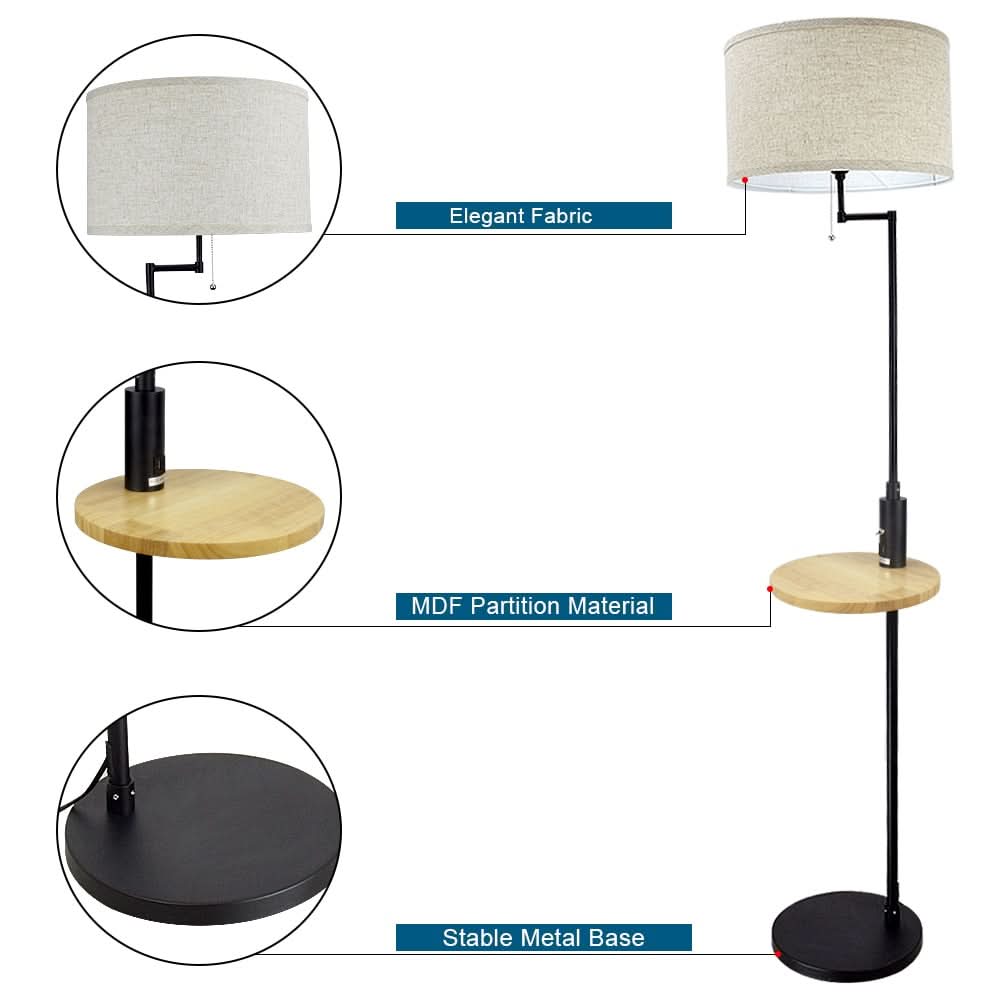 Modern LED Floor Lamp for Living Room, Adjustable Height Lighting