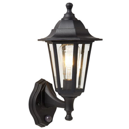 Outdoor Wall Light with Motion Sensor - Durable Black Finish