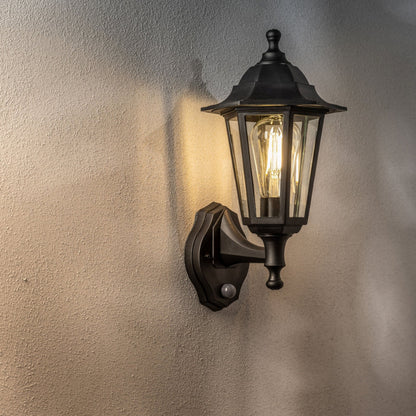 Outdoor Wall Light with Motion Sensor - Durable Black Finish