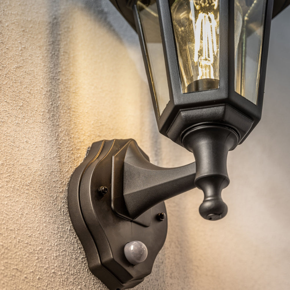 Outdoor Wall Light with Motion Sensor - Durable Black Finish