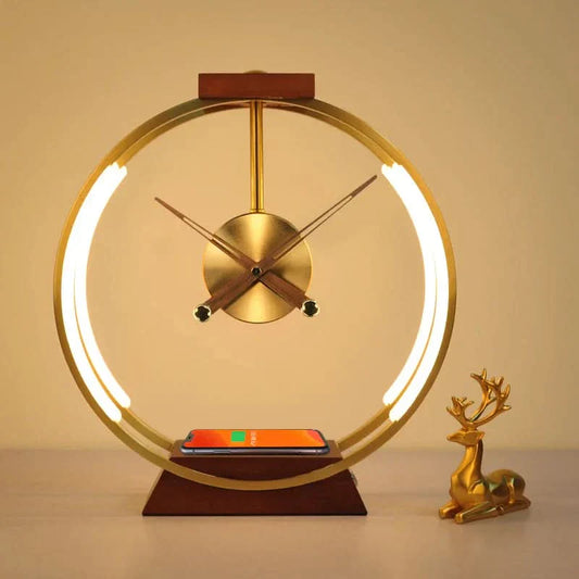 Wireless Charging Alarm Clock Lamp with LED Light for Smartphones