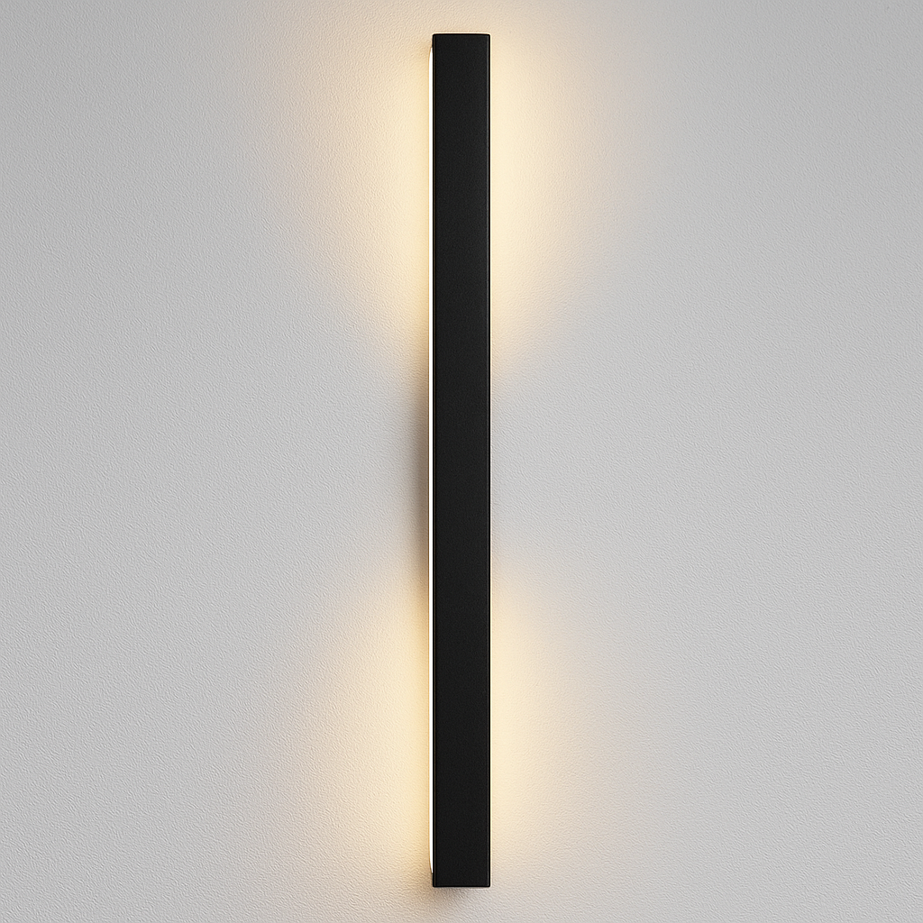 Outdoor Slim Black LED Wall Light - Modern Garden Lighting Fixture