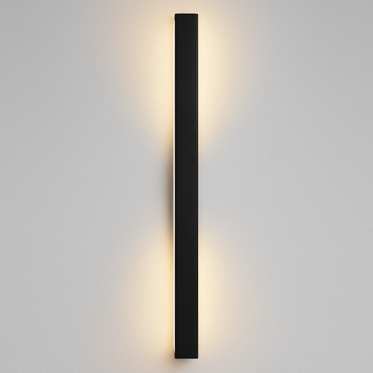 Outdoor Slim Black LED Wall Light - Modern Garden Lighting Fixture