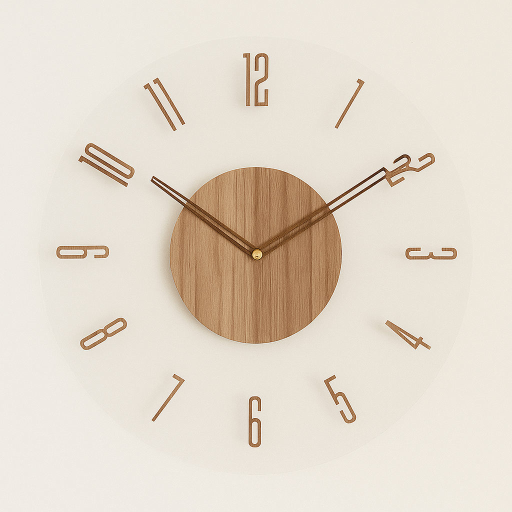 Eco-Friendly Minimalist Wooden Wall Clock in Nordic Design