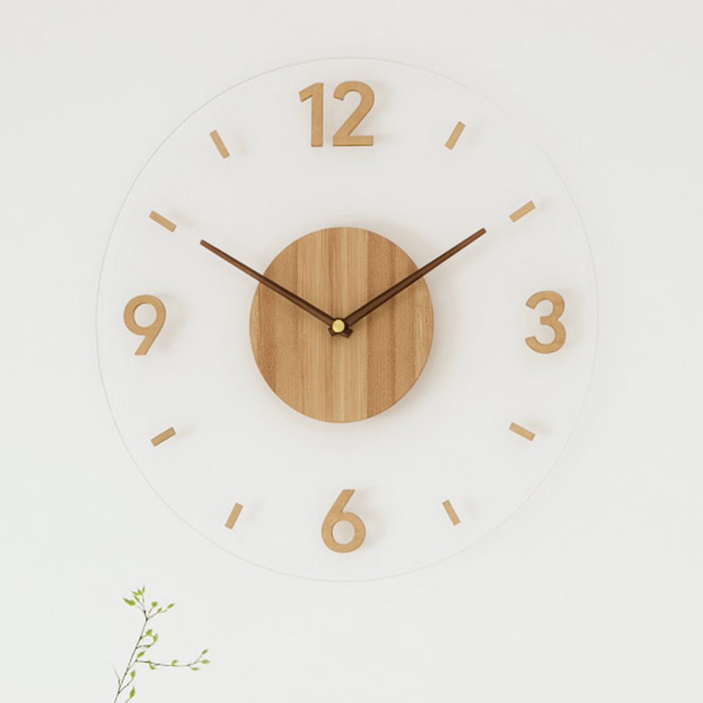 Eco-Friendly Minimalist Wooden Wall Clock in Nordic Design