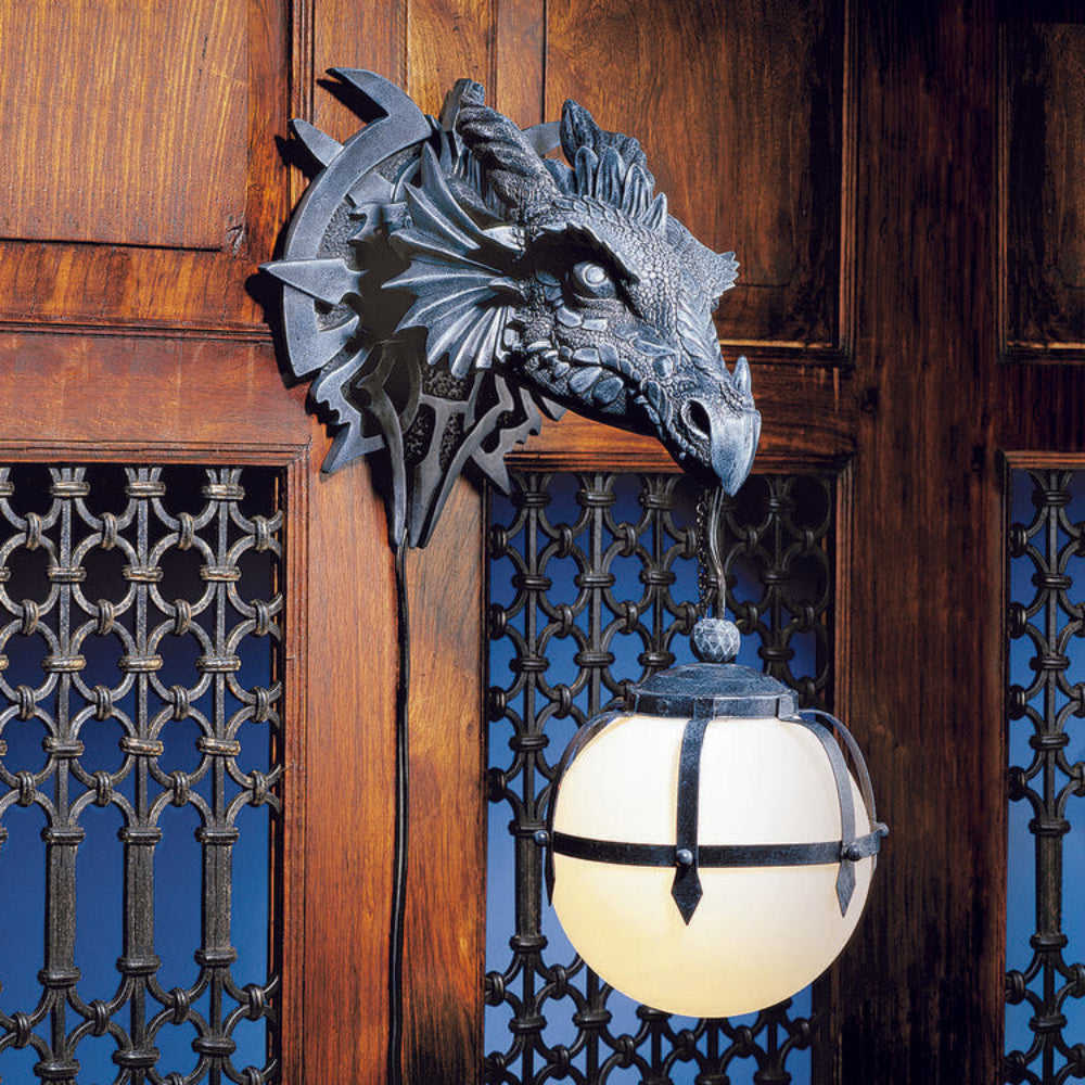 Dragon Head Wall Light - Medieval Fantasy Decorative Lighting for Home