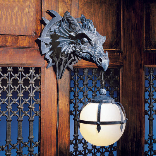Dragon Head Wall Light - Medieval Fantasy Decorative Lighting for Home