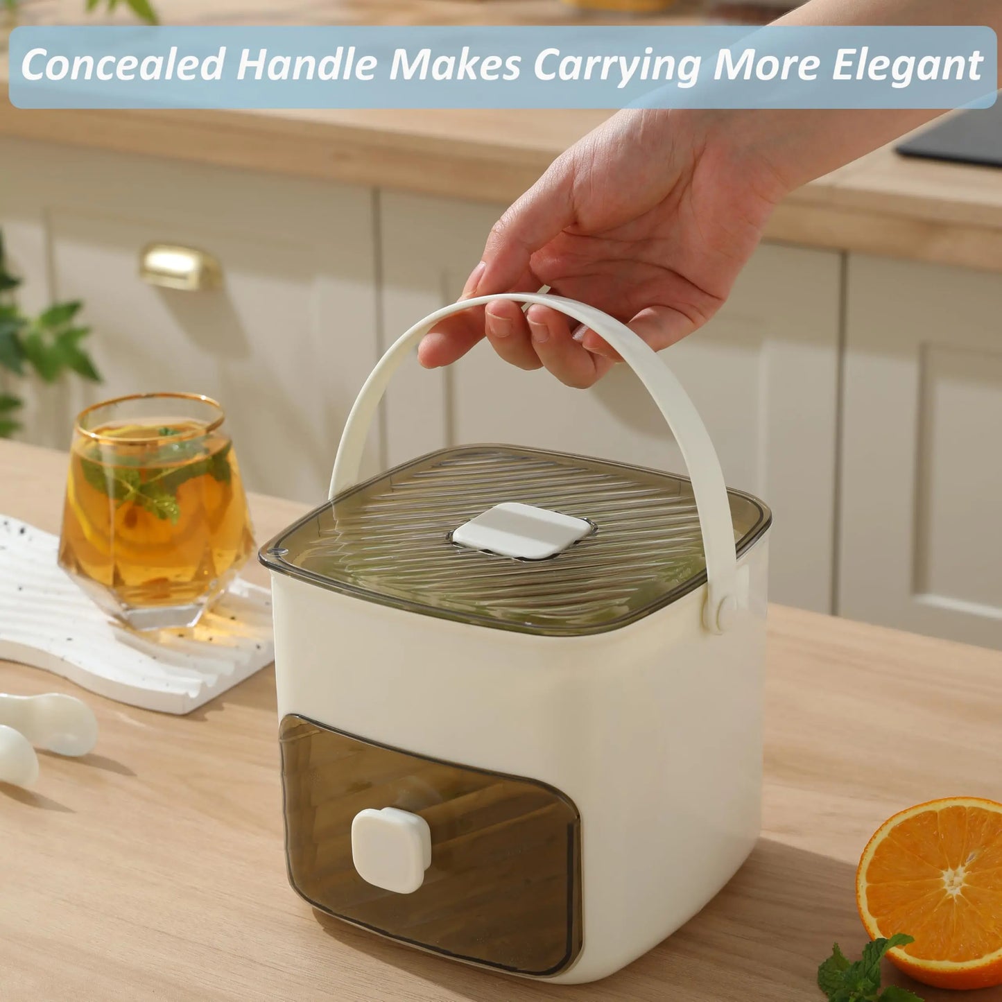 Modern Ice Cube Maker | Double Layer Storage With Handle