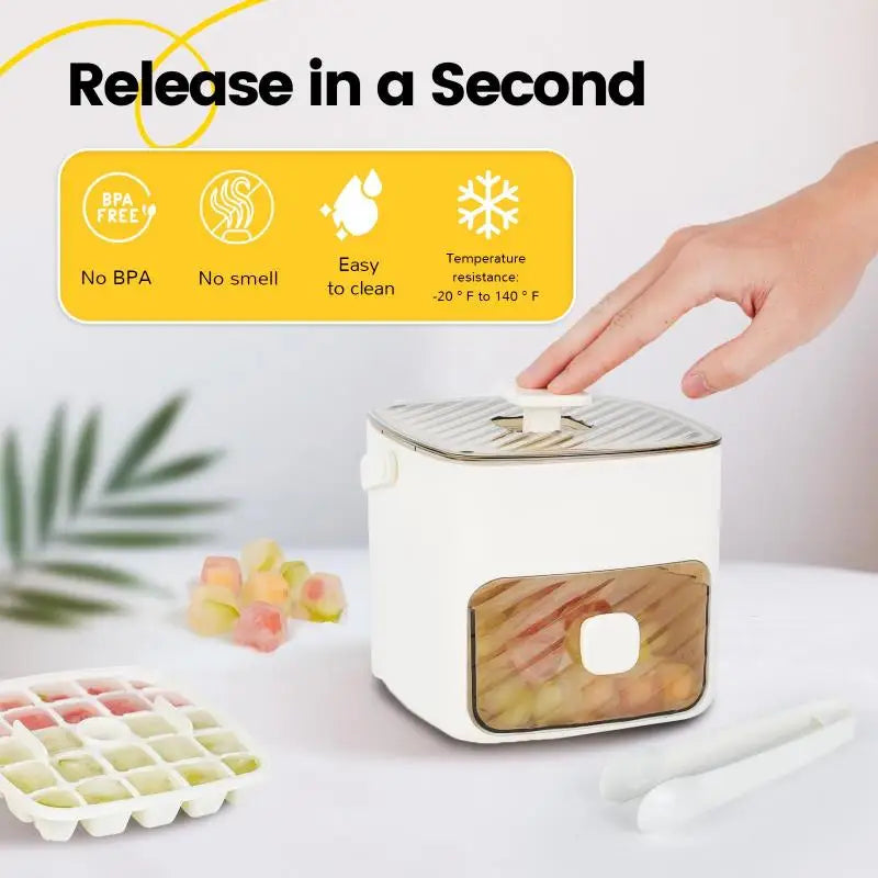 Modern Ice Cube Maker | Double Layer Storage With Handle