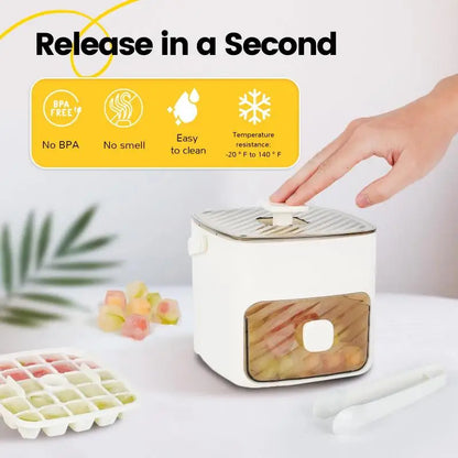 Modern Ice Cube Maker | Double Layer Storage With Handle