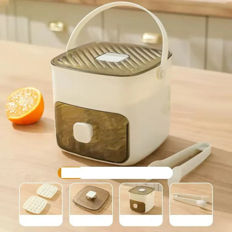 Modern Ice Cube Maker | Double Layer Storage With Handle