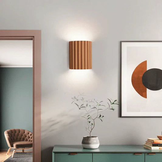Scandinavian Ribbed Wall Light – Modern Minimalist Lighting Fixture