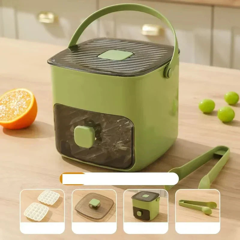 Modern Ice Cube Maker | Double Layer Storage With Handle