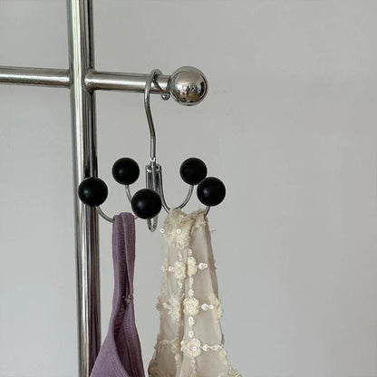 Rotating Wall Hook with Wooden Balls - Decorative Storage Solution