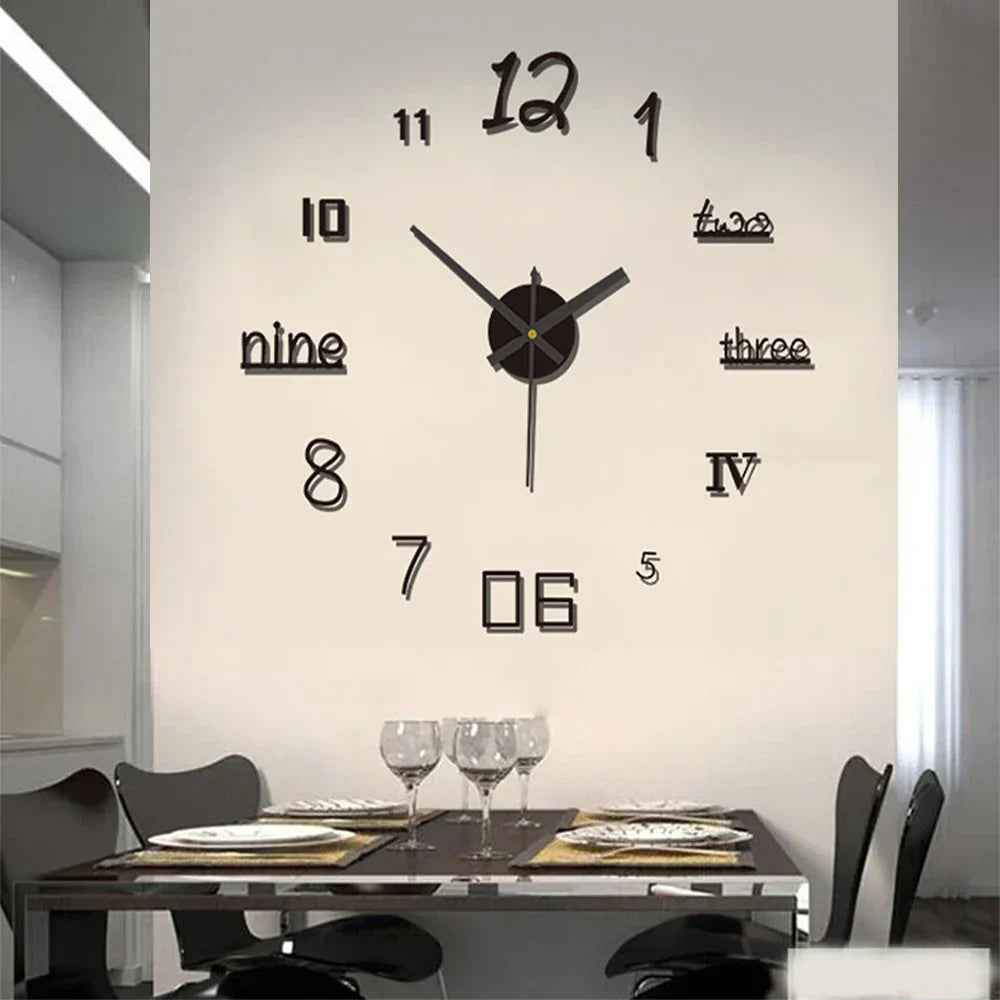 Stylish Silent Wall Clock - Easy to Hang Modern Home Decor