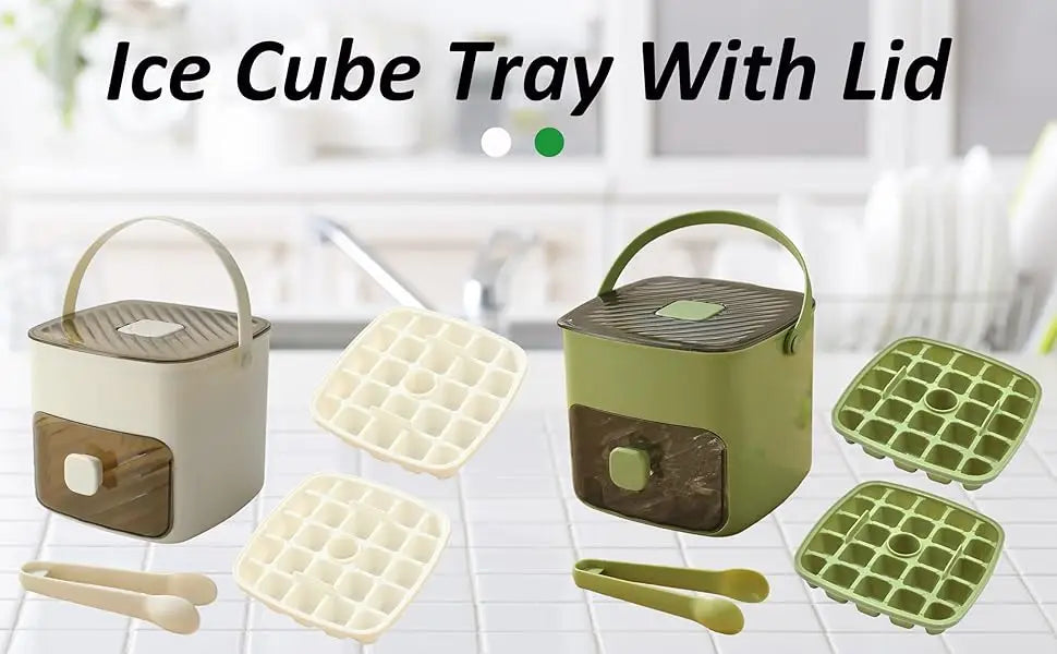 Modern Ice Cube Maker | Double Layer Storage With Handle