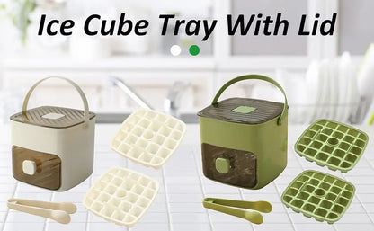 Modern Ice Cube Maker | Double Layer Storage With Handle