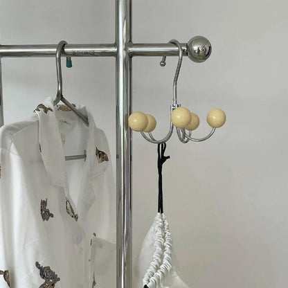 Rotating Wall Hook with Wooden Balls - Decorative Storage Solution