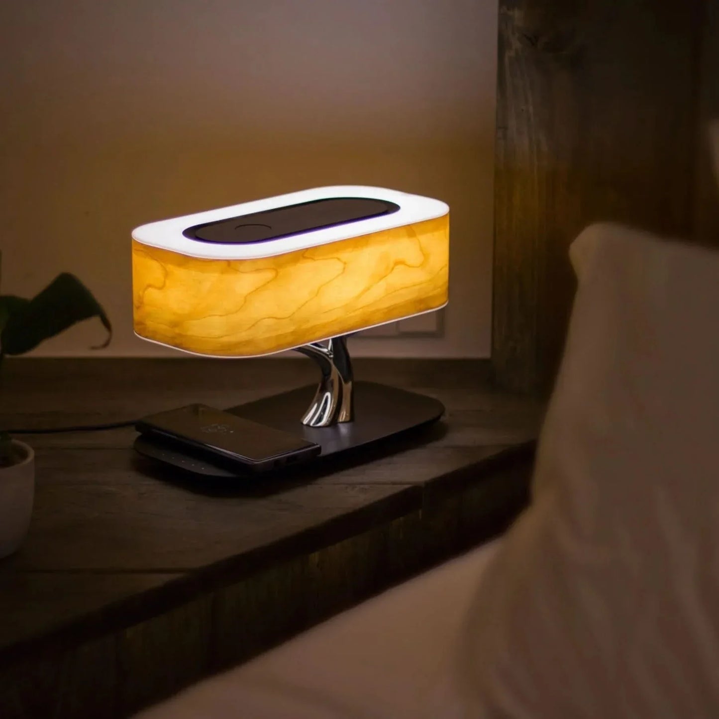 Smart Table Lamp with Bluetooth Speaker & Wireless Charging Pad