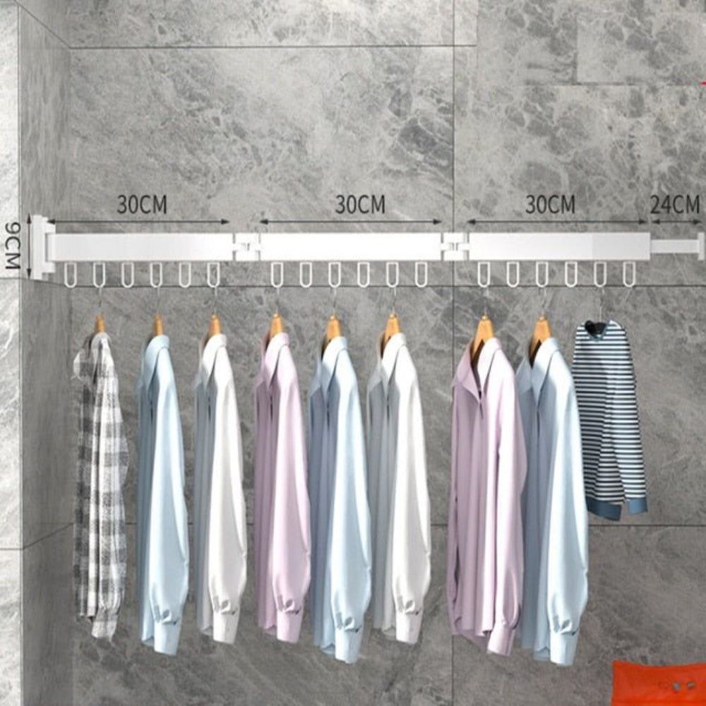 Foldable Wall-Mounted Clothes Drying Rack - Space-Saving Solution