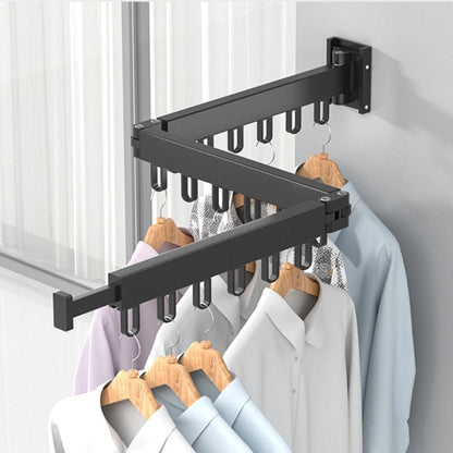 Foldable Wall-Mounted Clothes Drying Rack - Space-Saving Solution