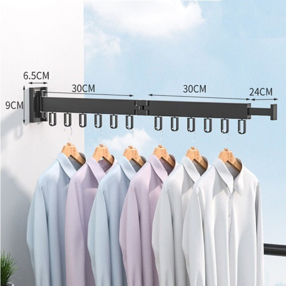 Foldable Wall-Mounted Clothes Drying Rack - Space-Saving Solution