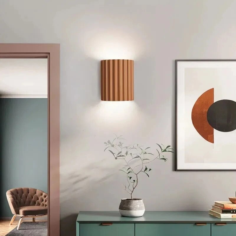 Scandinavian Ribbed Wall Light – Modern Minimalist Lighting Fixture