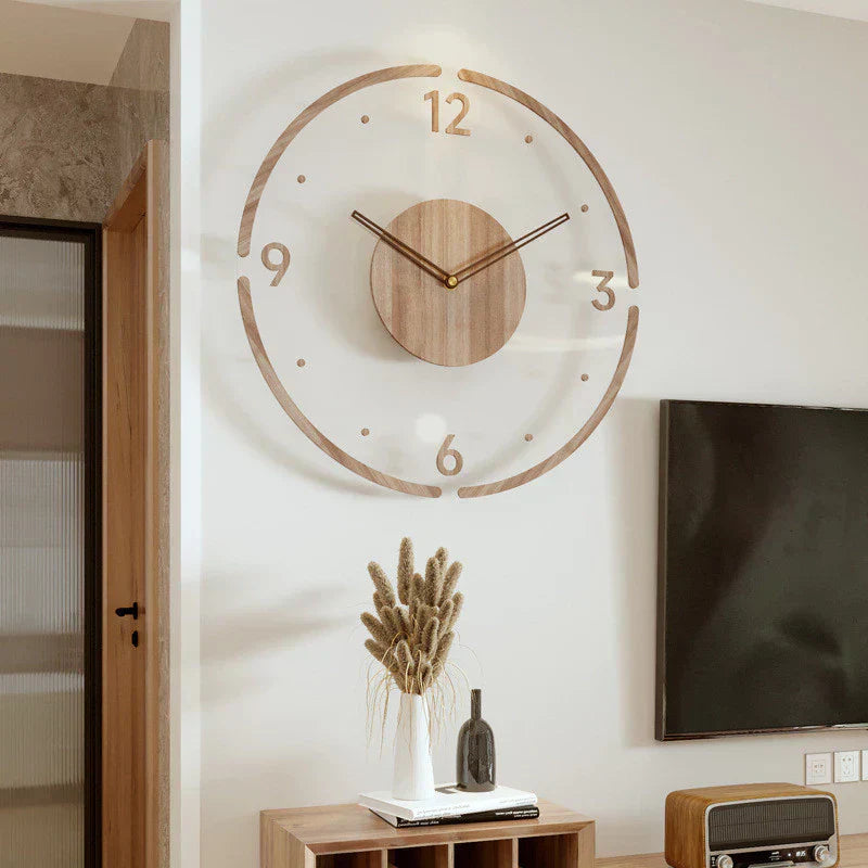 Eco-Friendly Minimalist Wooden Wall Clock in Nordic Design